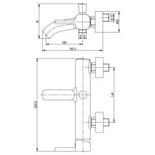 Смеситель для ванны Aquanet Minima AF130-20C 261814 хром